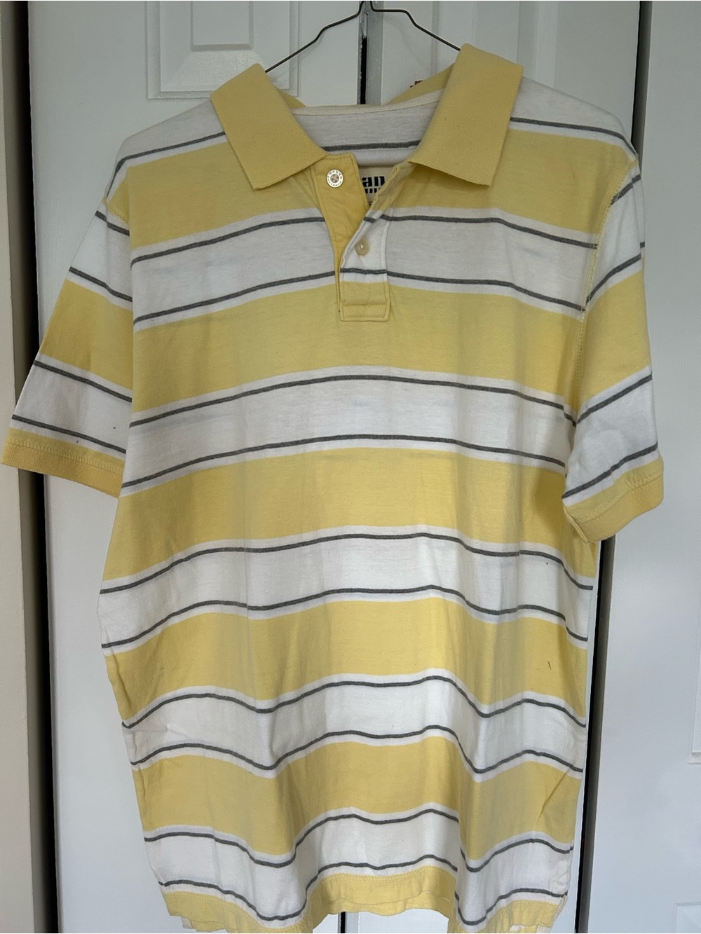 urban pipeline Yellow & White Striped Polo Shirt